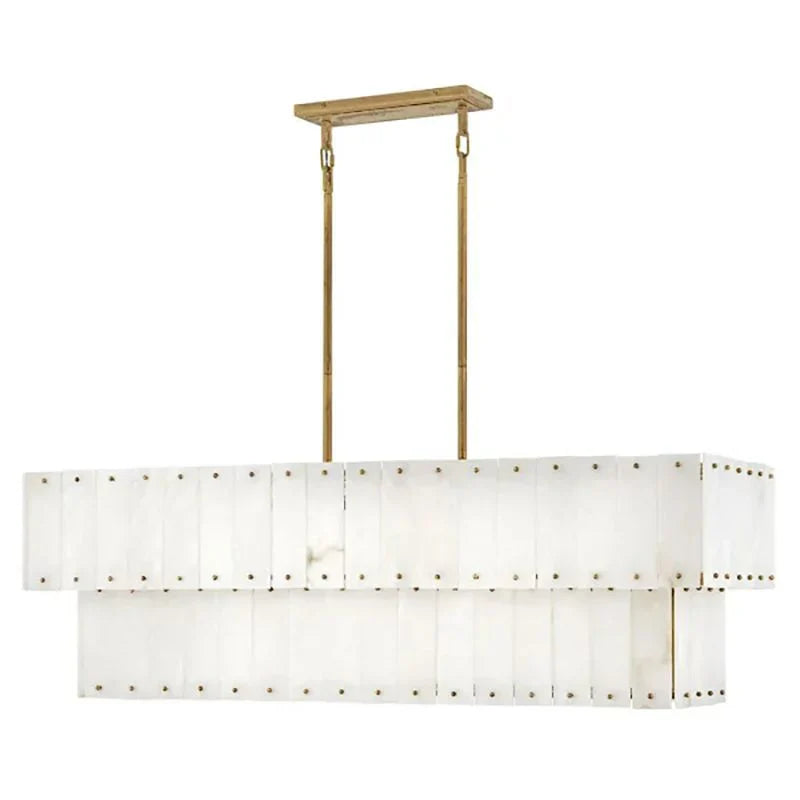 Simona Alabaster Linear 2-Tier Chandelier
