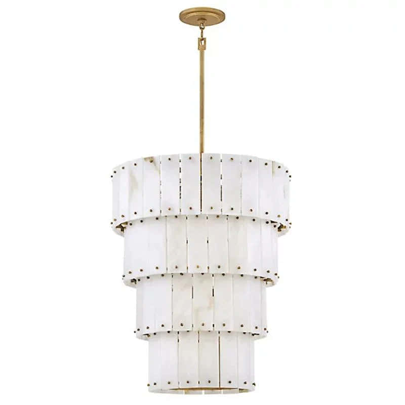 Simona Alabaster Round 4-Tier Chandelier