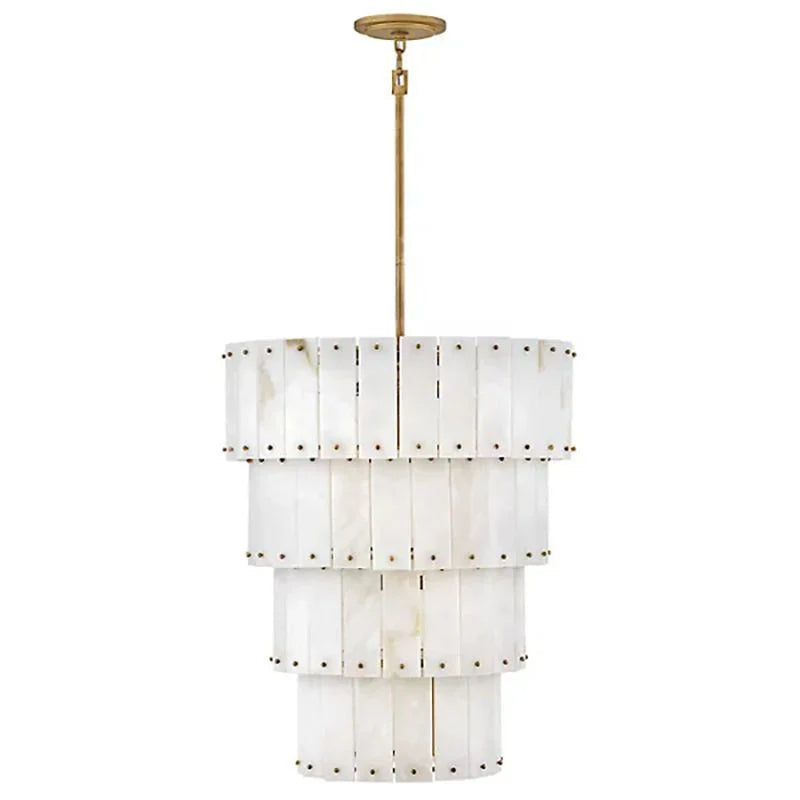 Simona Alabaster Round 4-Tier Chandelier