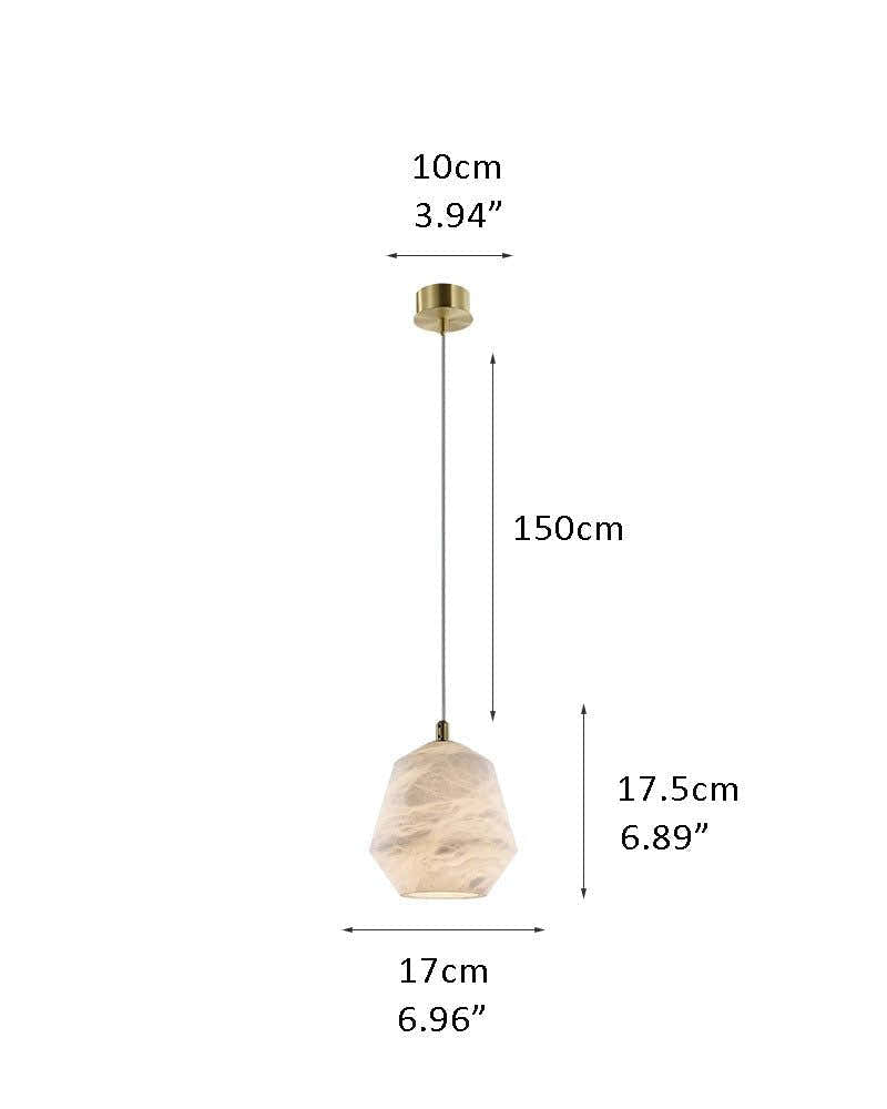 Alabaster Ceiling Pendant Lamp in black metal plate for dining room, living room, bedroom