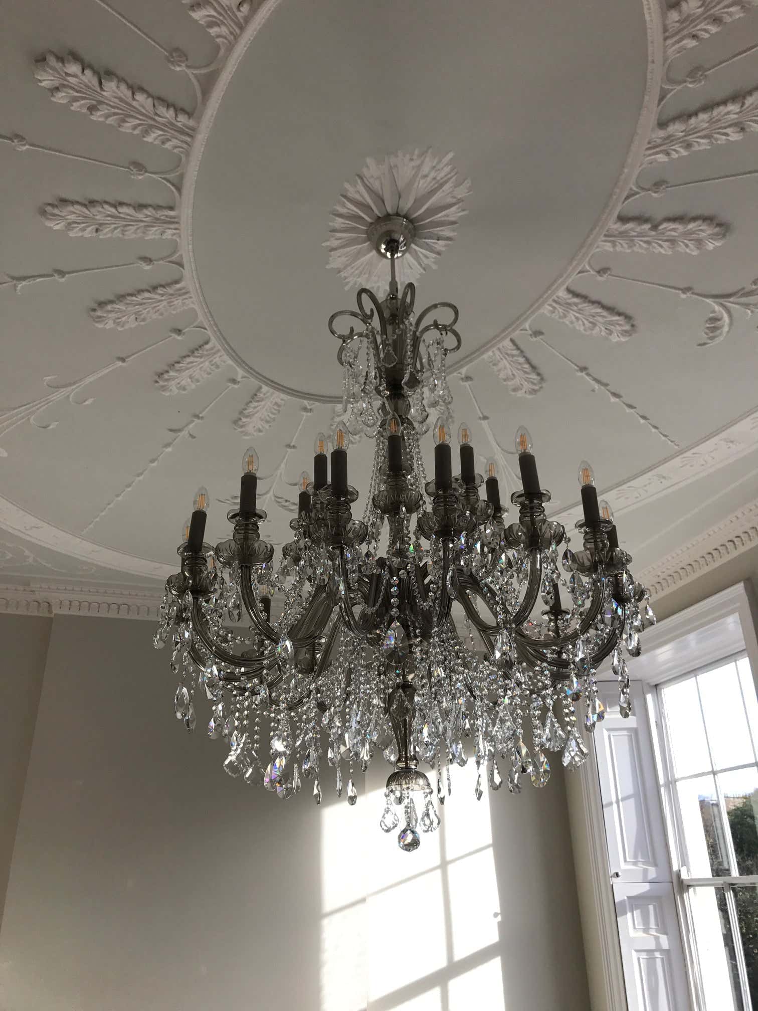 Smoke Grey 24-Light Crystal Chandelier - Glass LPS