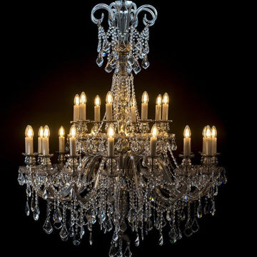 Smoke Grey 24-Light Crystal Chandelier - Glass LPS