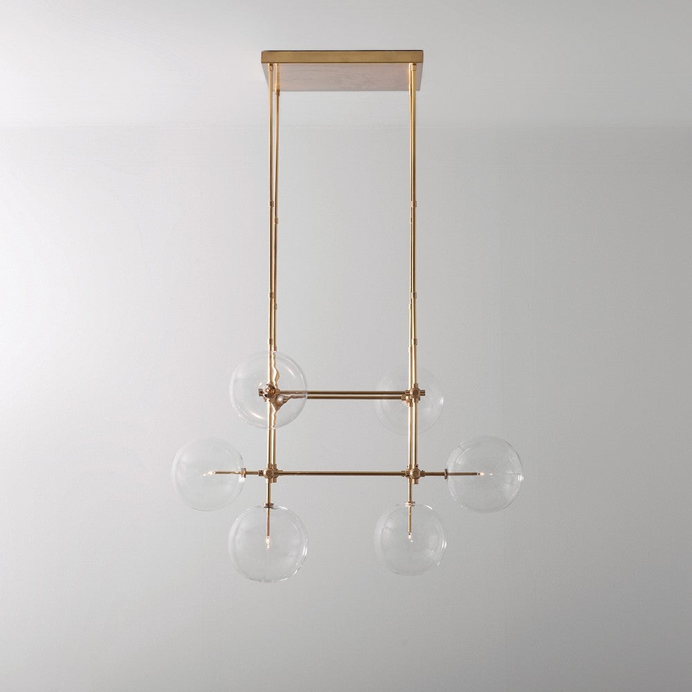 Soap DT6 | 6-Light Glass Modern Brass Chandelier - Schwung