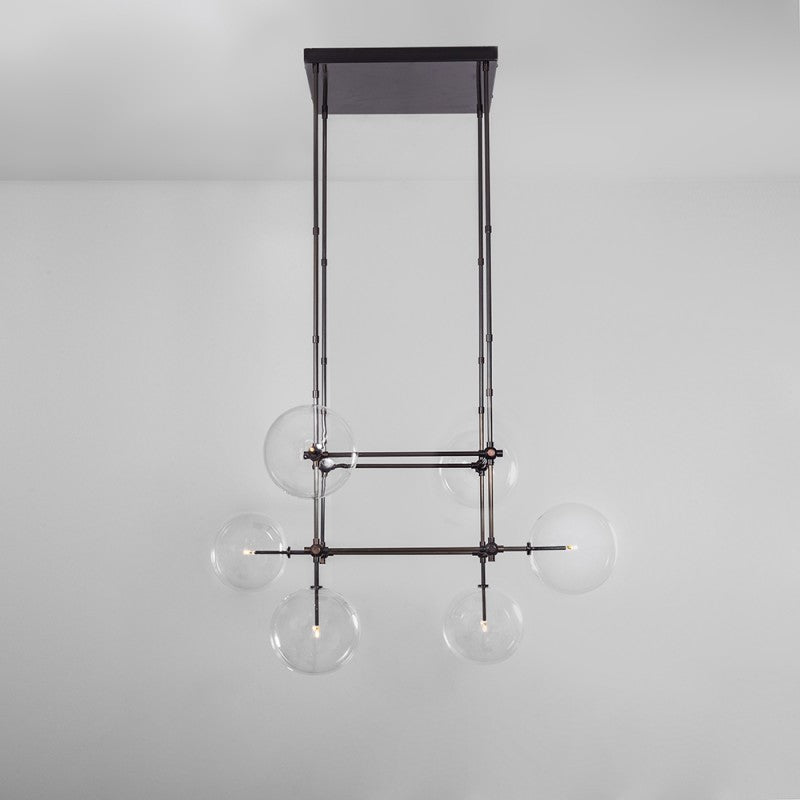 Soap DT6 | 6-Light Glass Modern Brass Chandelier - Schwung