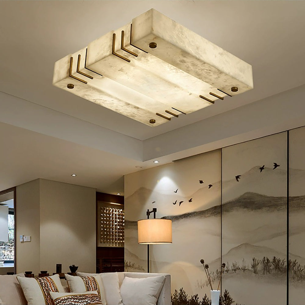 Square Alabaster Ceiling Lamps