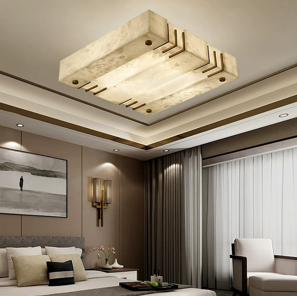 Square Alabaster Ceiling Lamps