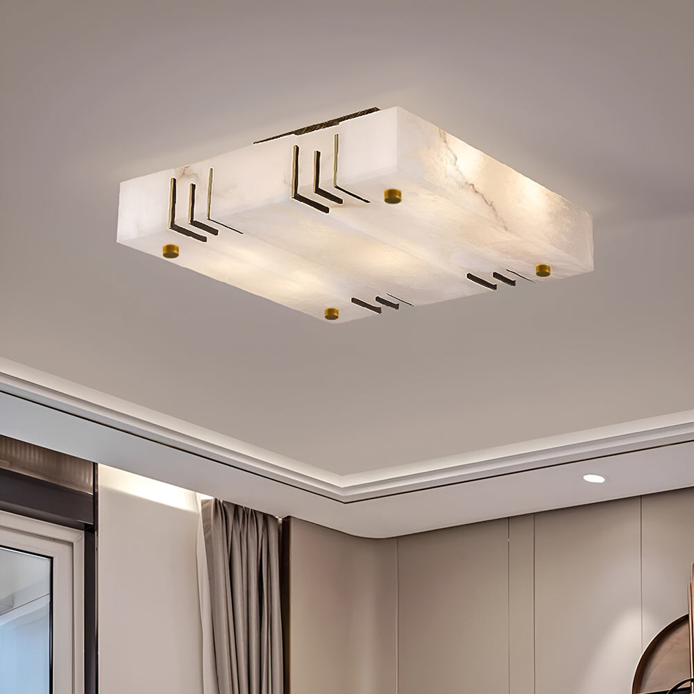 Square Alabaster Ceiling Lamps