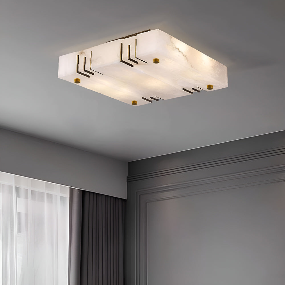 Square Alabaster Ceiling Lamps