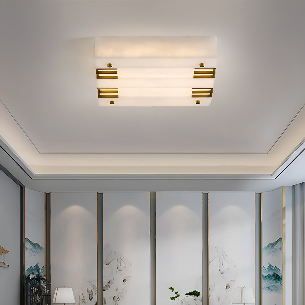 Square Alabaster Ceiling Lamps