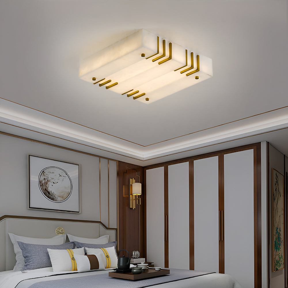 Square Alabaster Ceiling Lamps