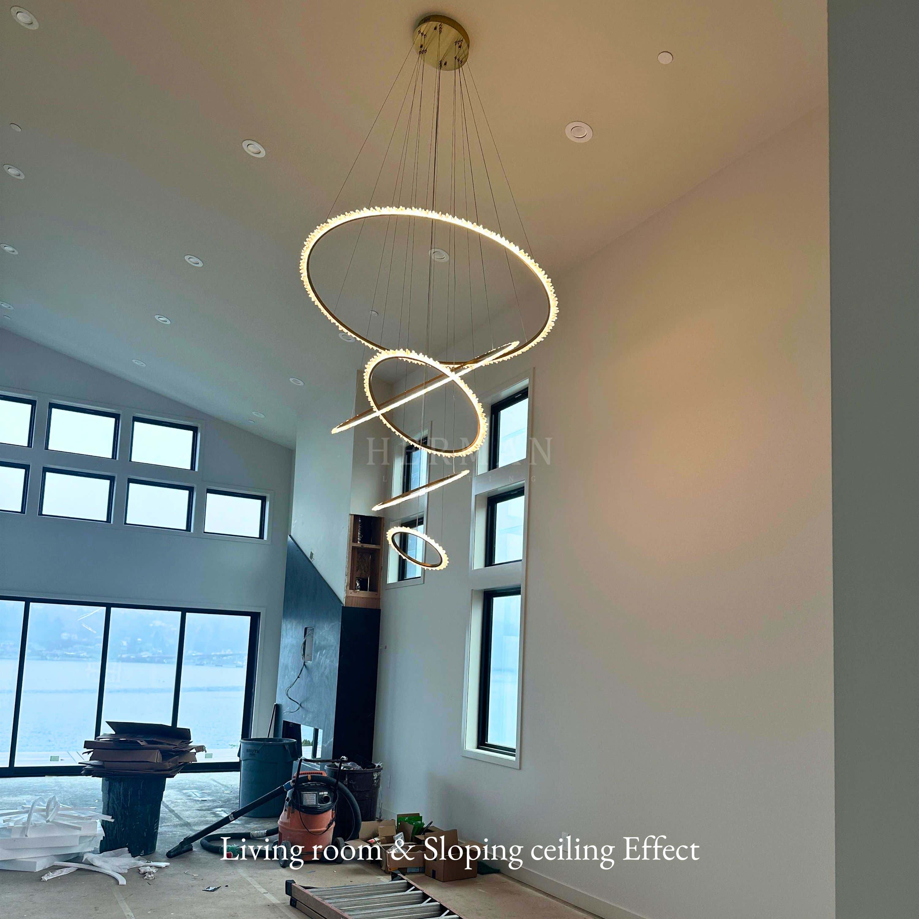 Primary Crystal Multi Rings Chandelier