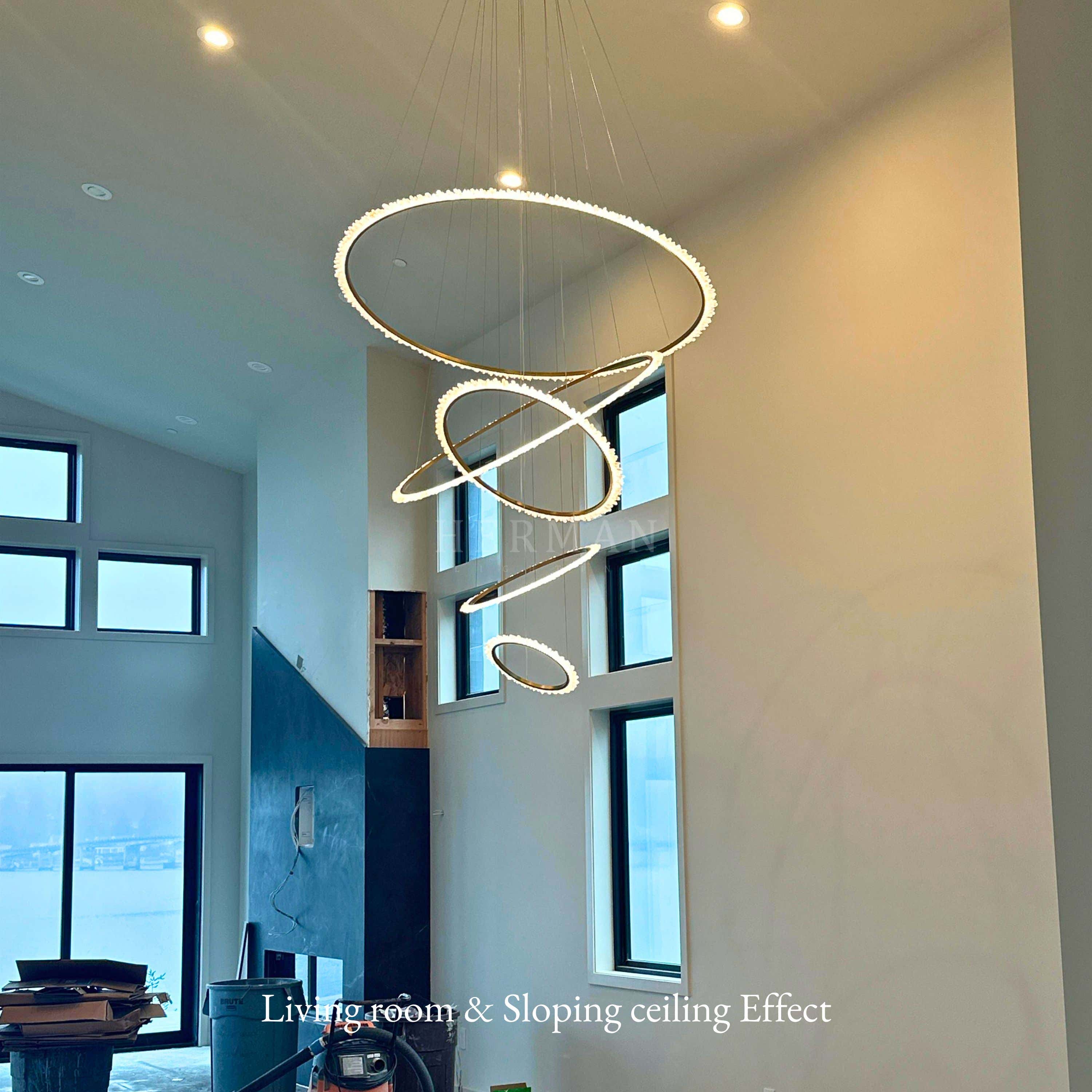 Primary Crystal Multi Rings Chandelier