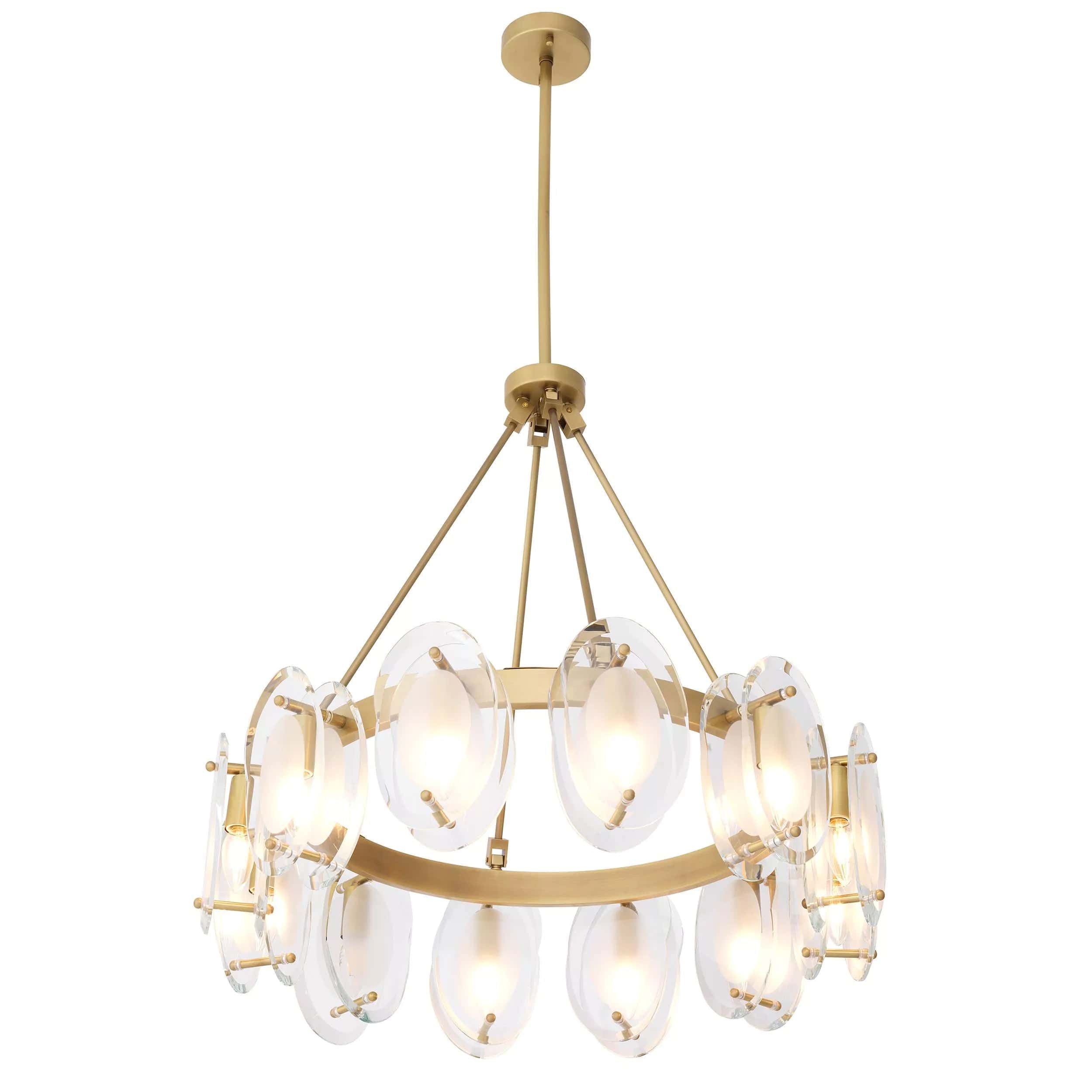 Sublime Modern Brass Chandelier [Antique Brass Finish/Bevelled Glass]