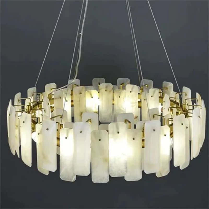 Alabaster Flakes Round Chandelier