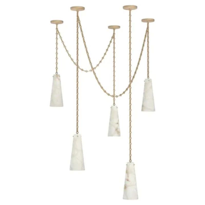 Alabaster Modern 5-Cup Chandelier