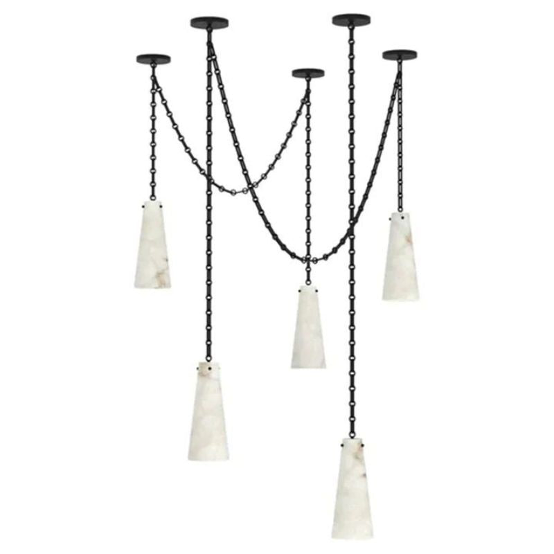 Alabaster Modern 5-Cup Chandelier