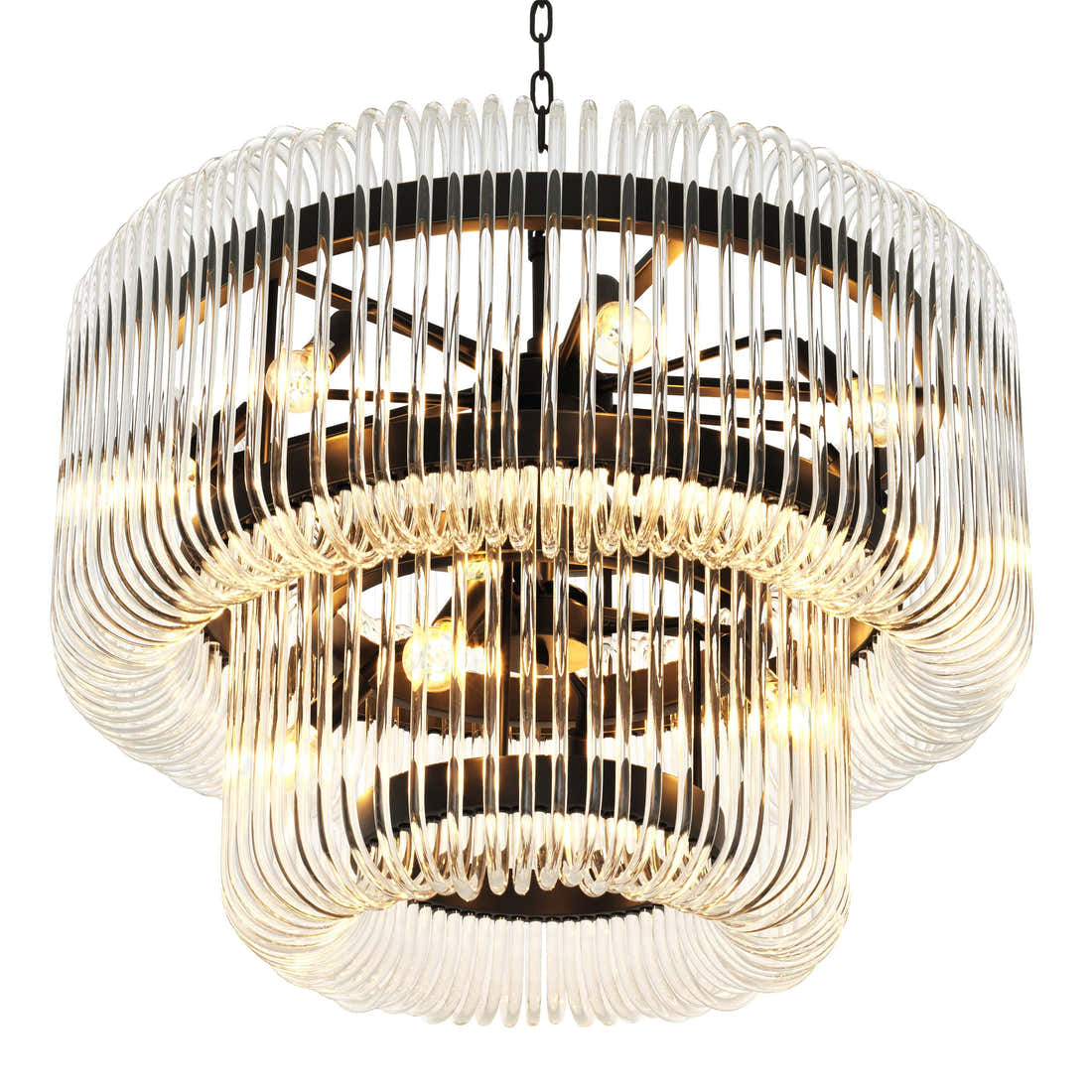 Sutton House Modern Glass Chandelier - [Bronze]