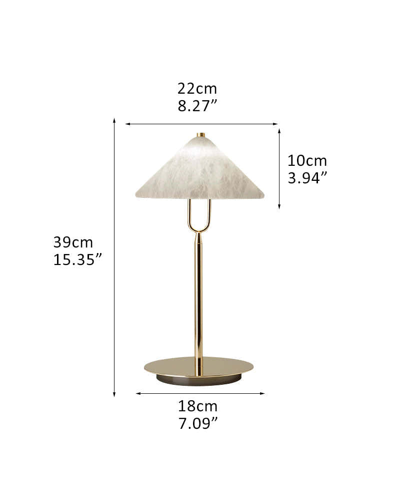 Fuji Cone Alabaster Desk Table Lamp Wide 8" for bedroom home decor