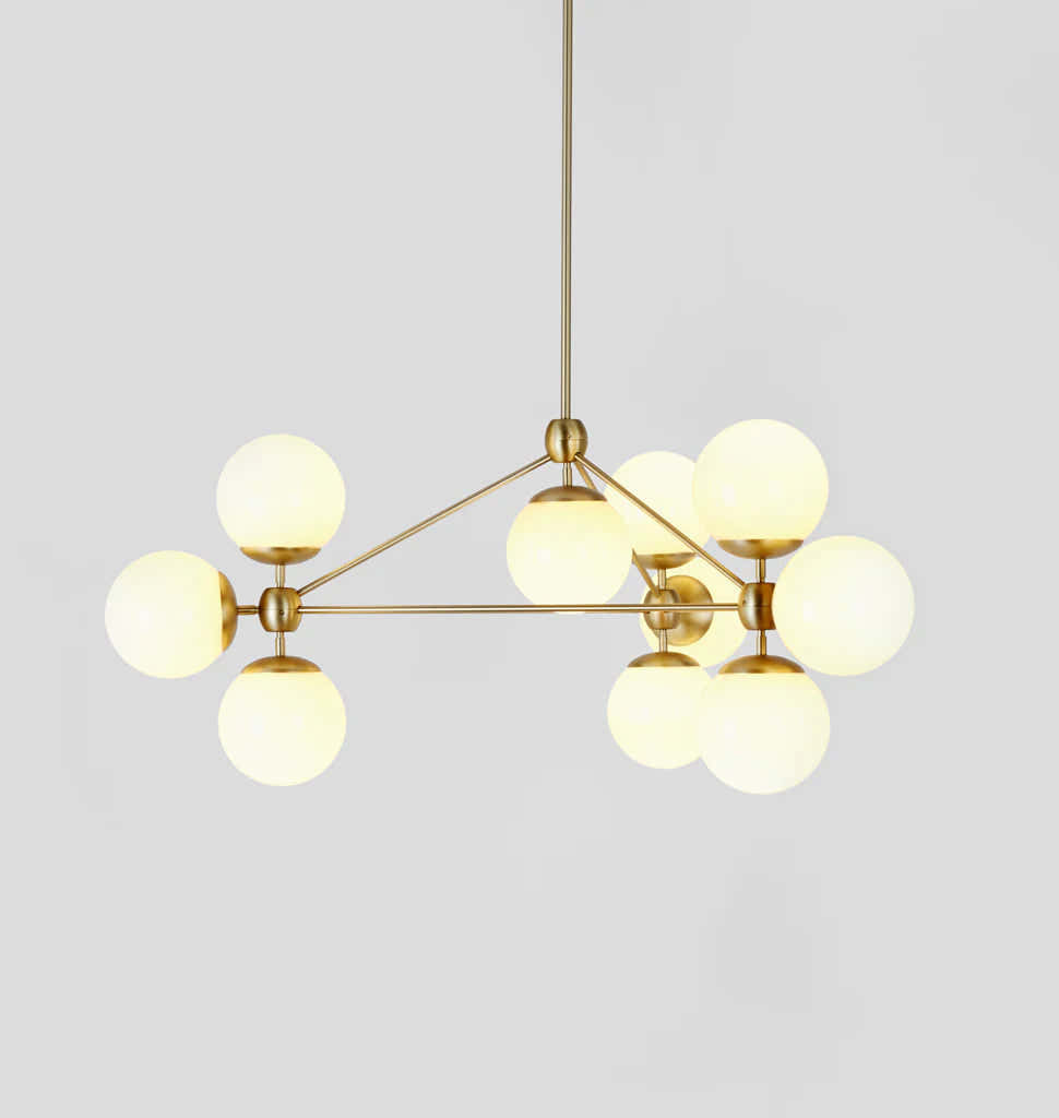 Modo Chandelier 37" - 3 Sided, 10 Globes