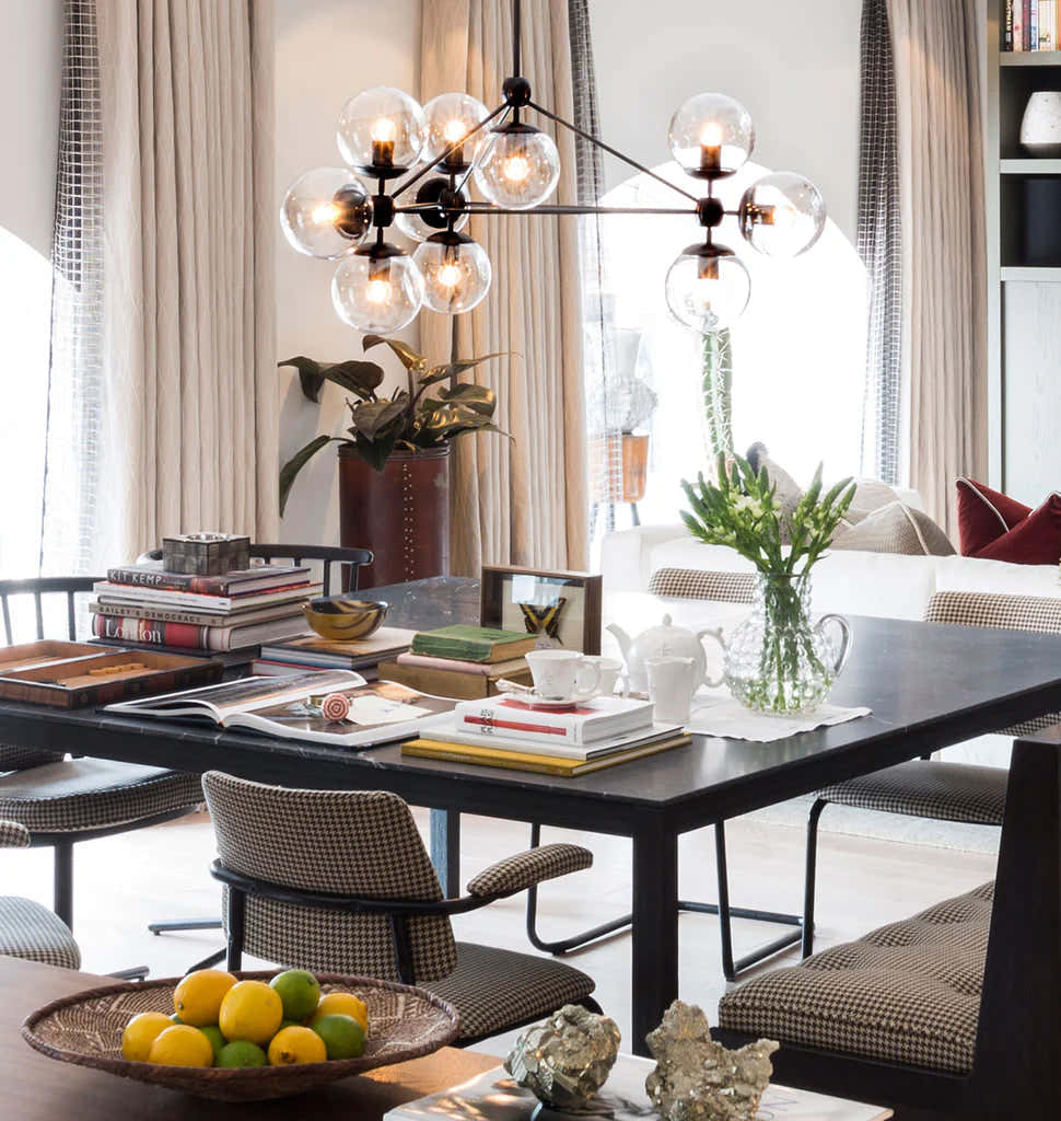 Modo Chandelier 37" - 3 Sided, 10 Globes