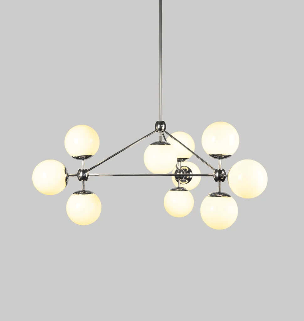 Modo Chandelier 37" - 3 Sided, 10 Globes