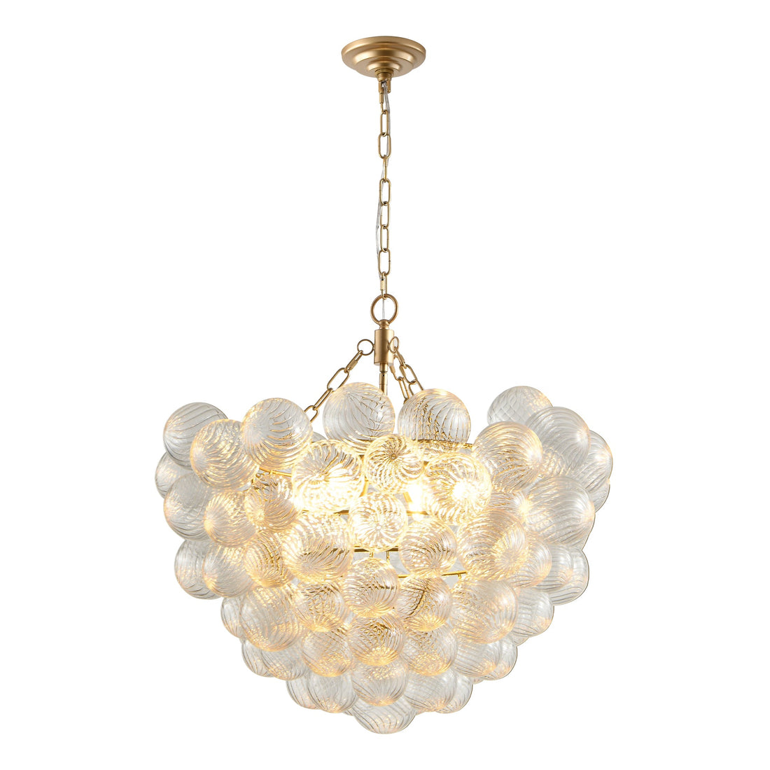 Textured Glass Orb Chandelier in Gold by Aurorae Lighting