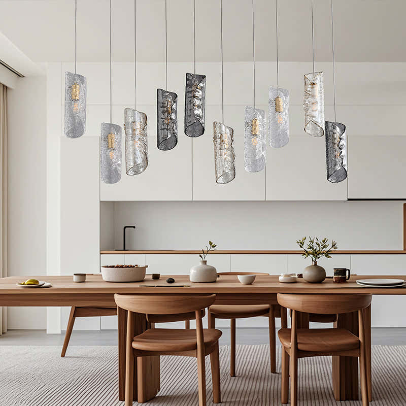 Artisan Textured Glass Shades Multi Light Chandelier