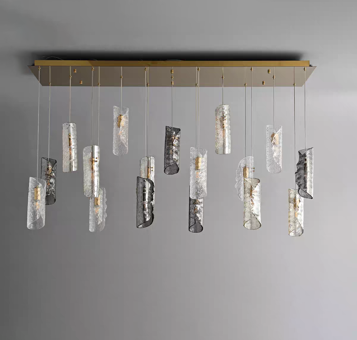 Artisan Textured Glass Shades Multi Light Chandelier