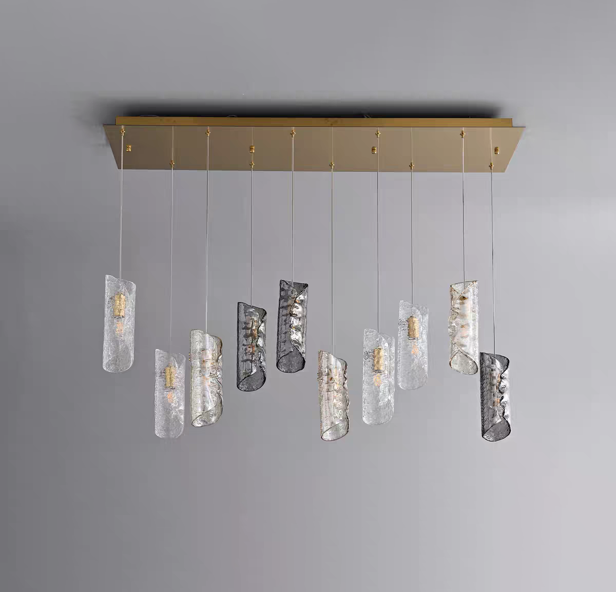 Artisan Textured Glass Shades Multi Light Chandelier