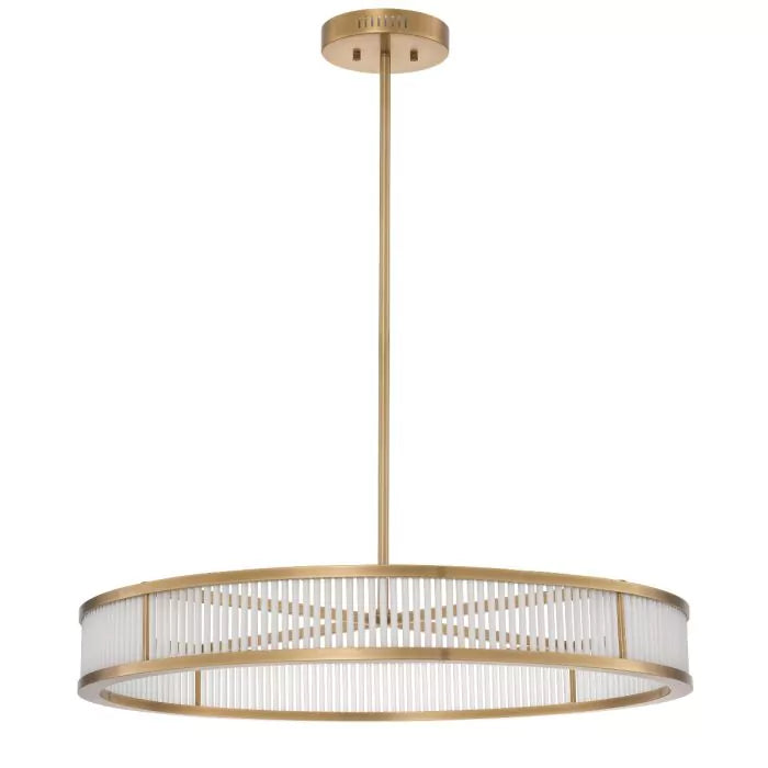 Thibaud L Modern Brass Chandelier (Antique Brass & Frosted Glass)