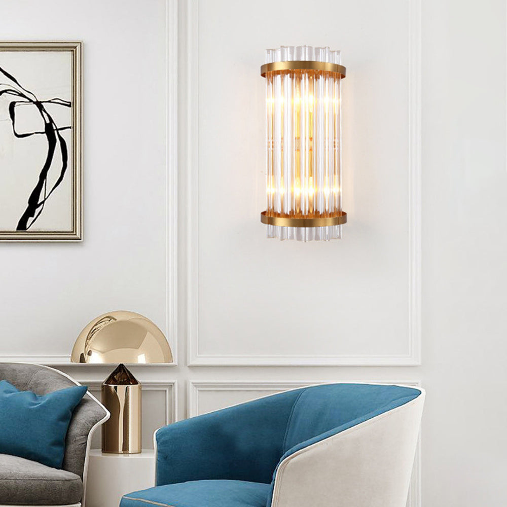 Three Sided Crystal Rod Wall Lamp