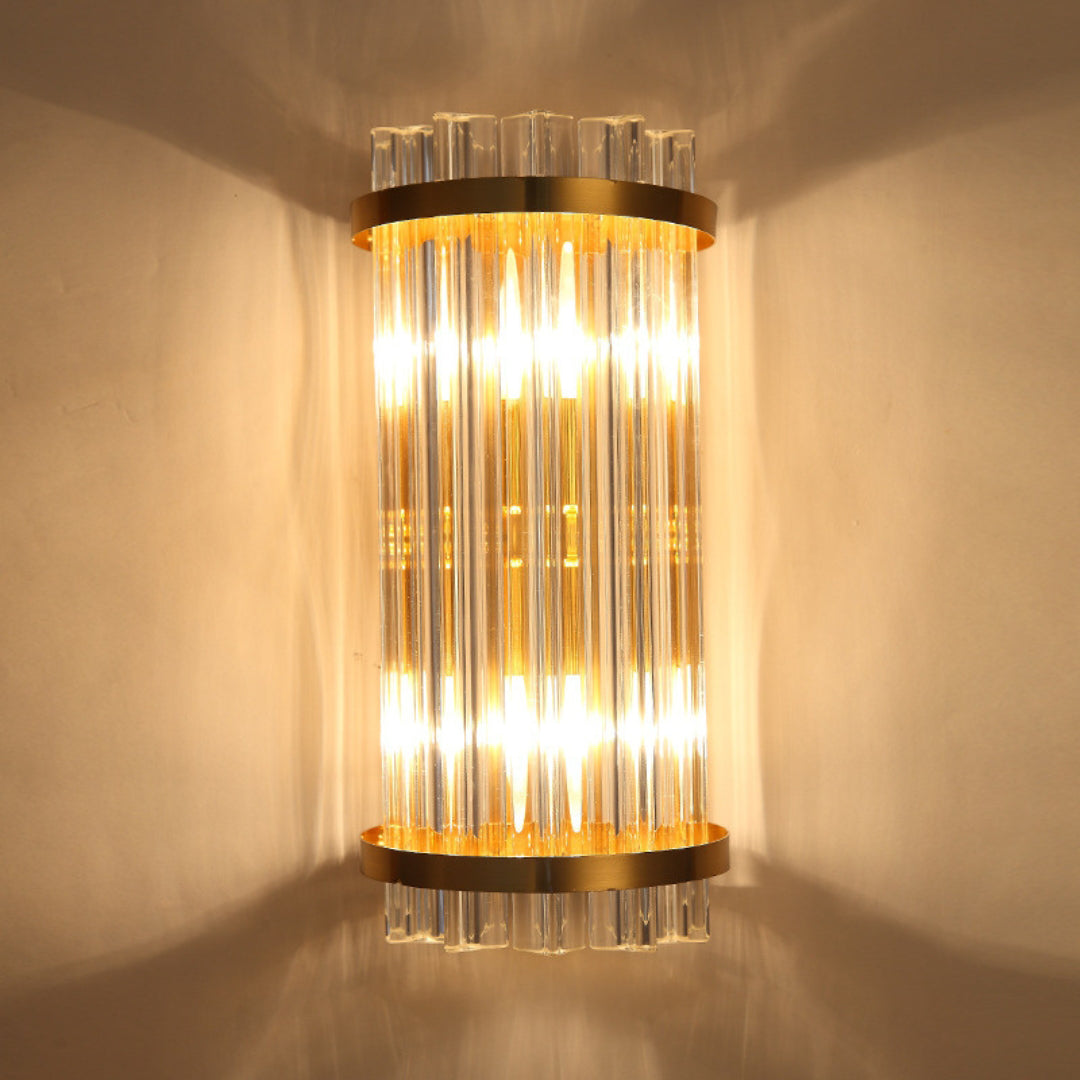 Three Sided Crystal Rod Wall Lamp