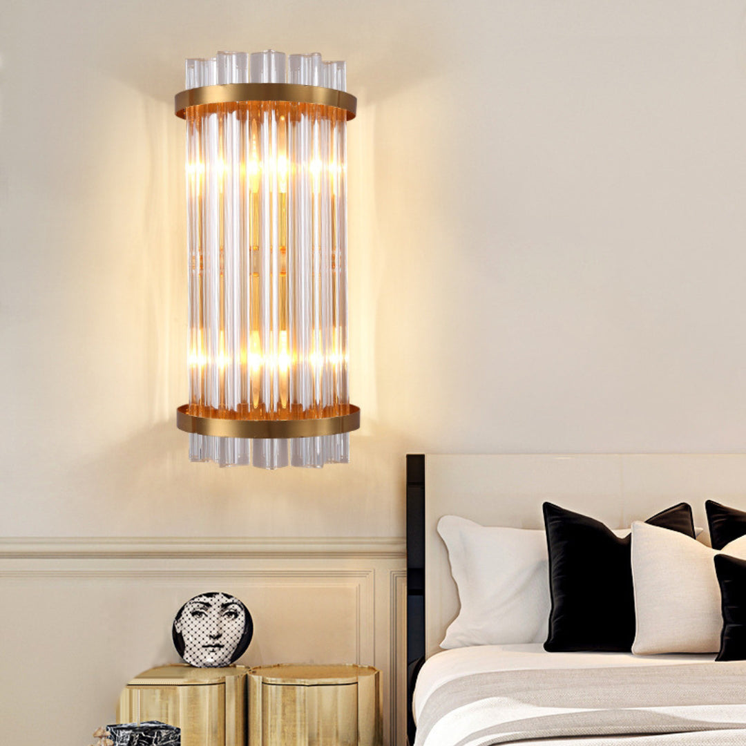 Three Sided Crystal Rod Wall Lamp