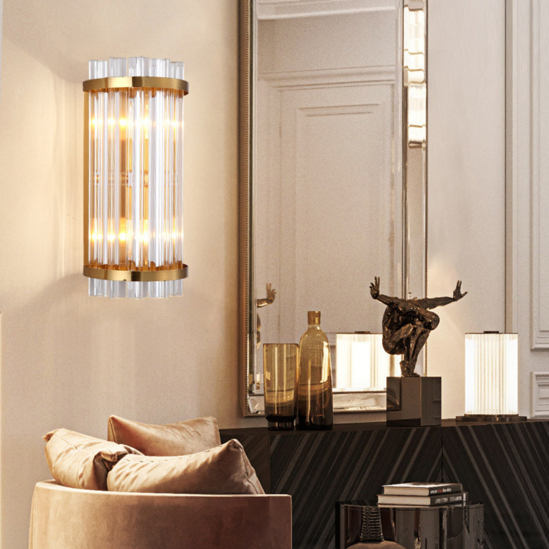 Three Sided Crystal Rod Wall Lamp