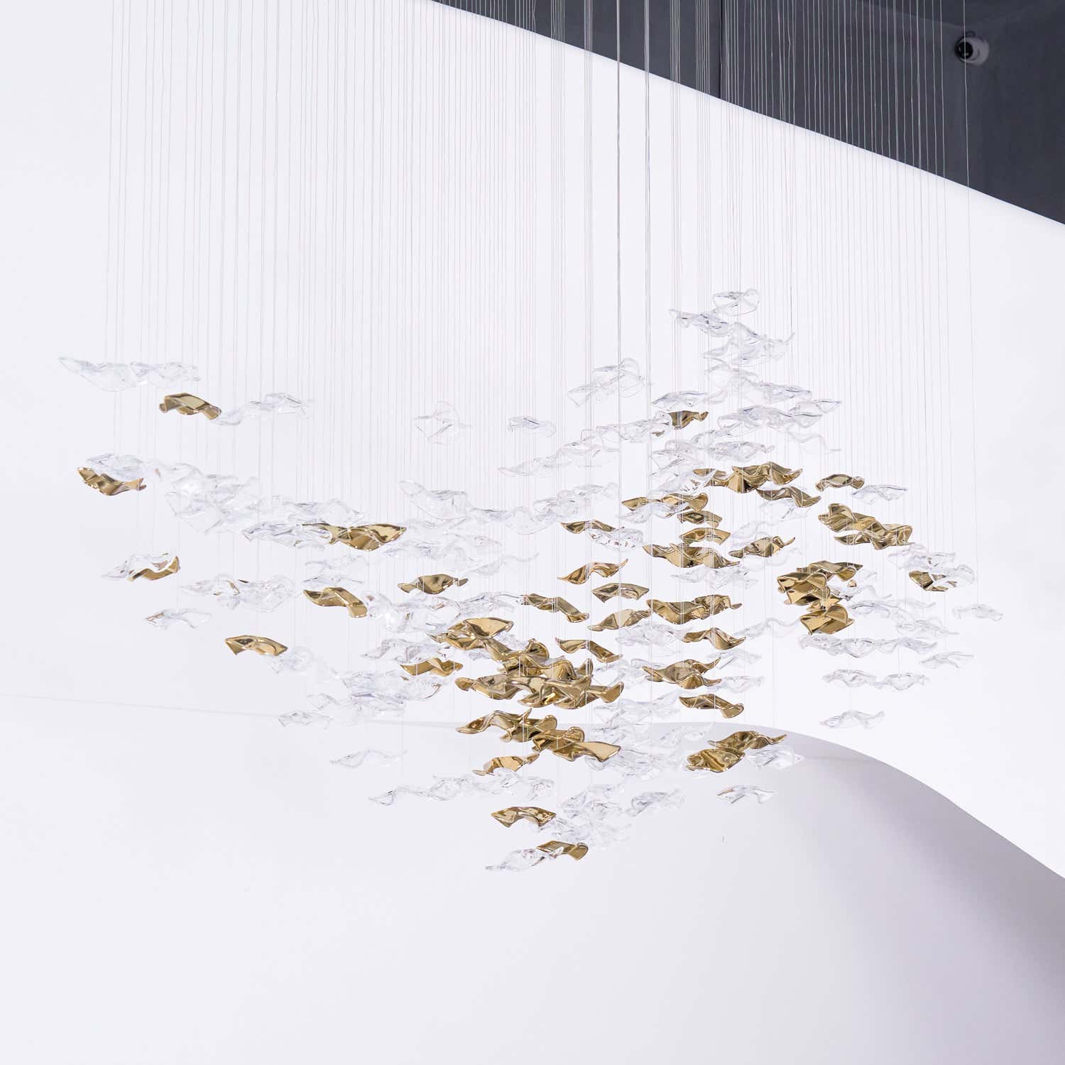 Tidal Art Glass Chandelier (With Canopy)