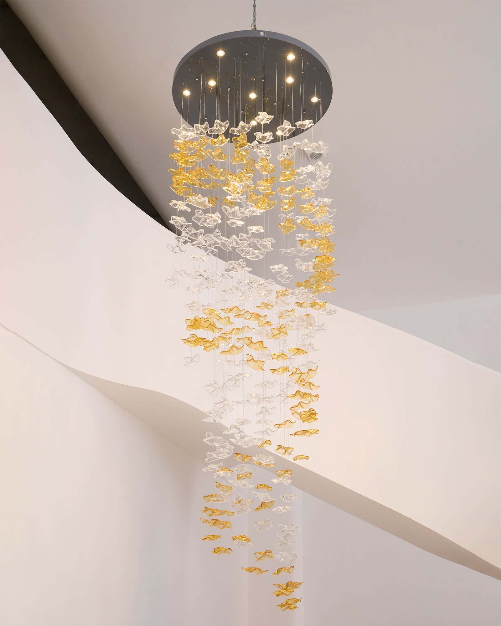 Tidal Art Glass Chandelier (With Canopy)