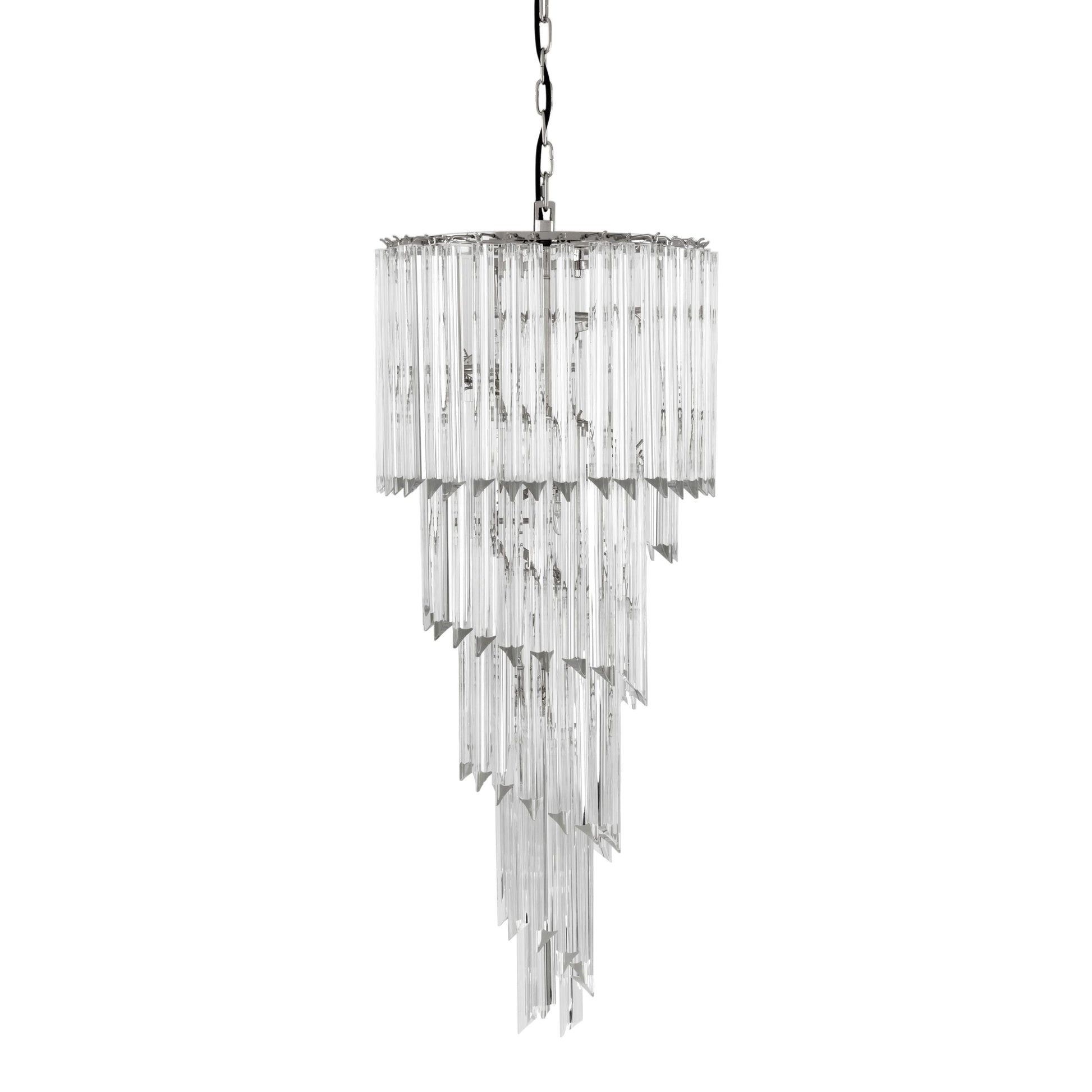 Trapani Modern Glass Chandelier - [Nickel] 