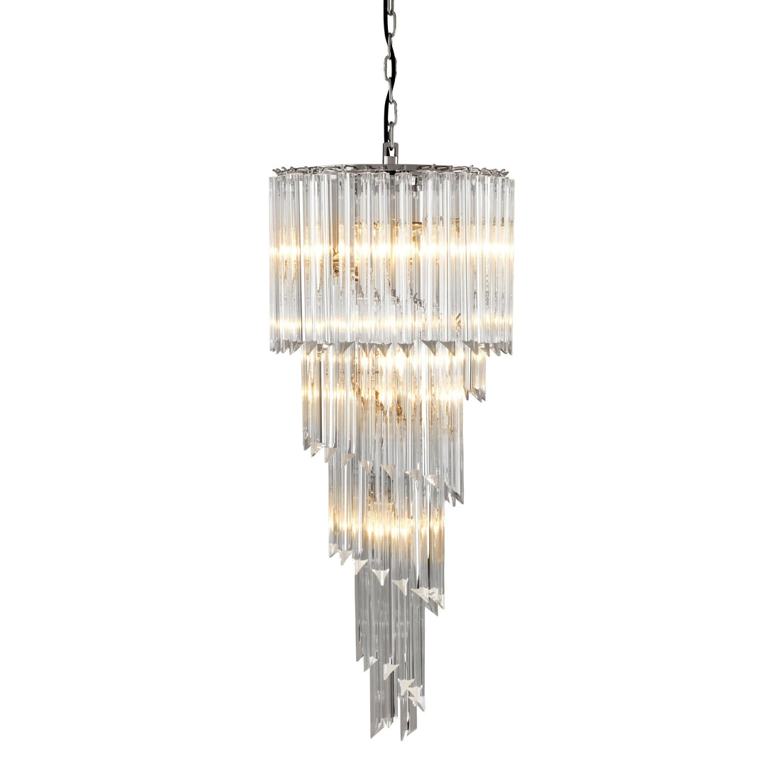 Trapani Modern Glass Chandelier - [Nickel] 