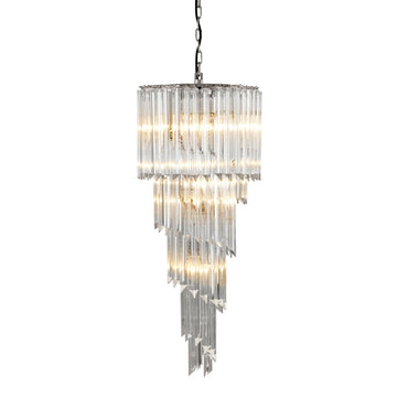 Trapani Modern Glass Chandelier - [Nickel] 