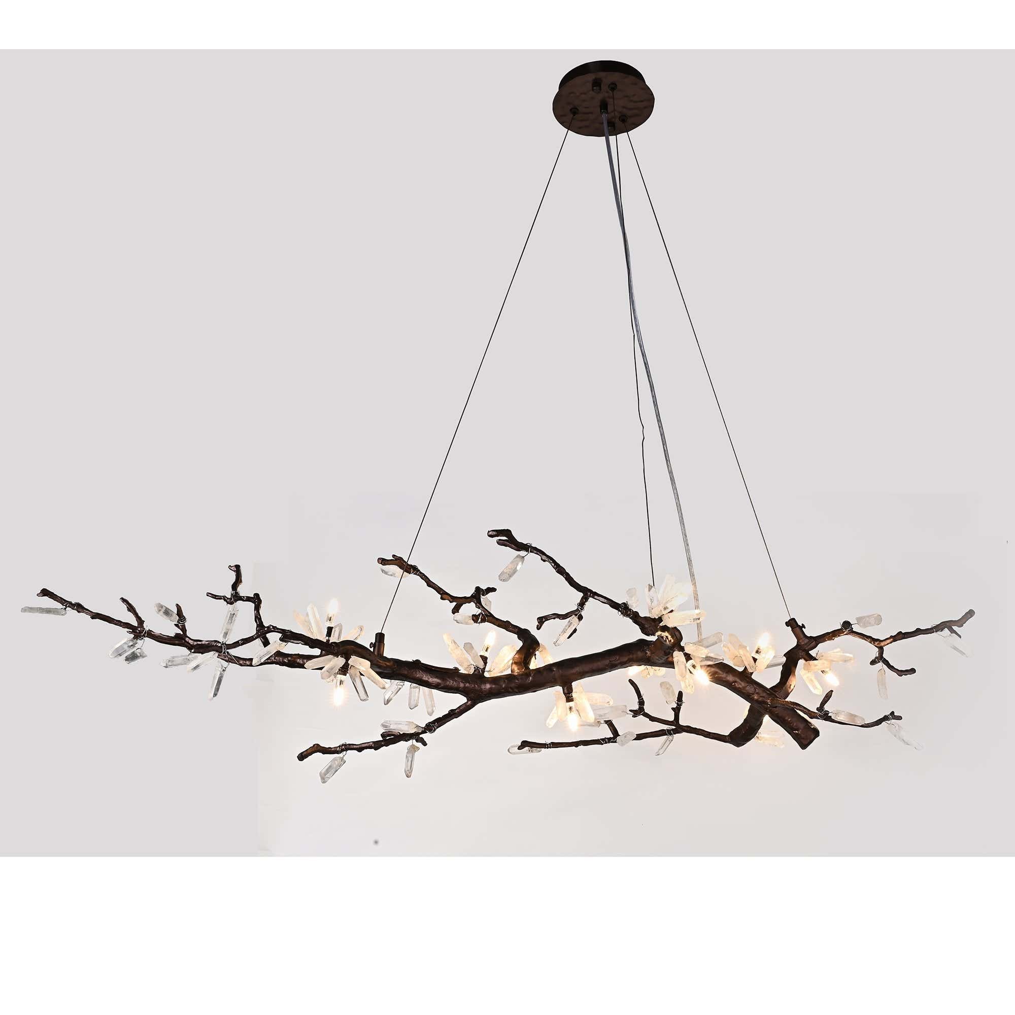 Selenite Crystal Blossom Branching Tree Chandelier