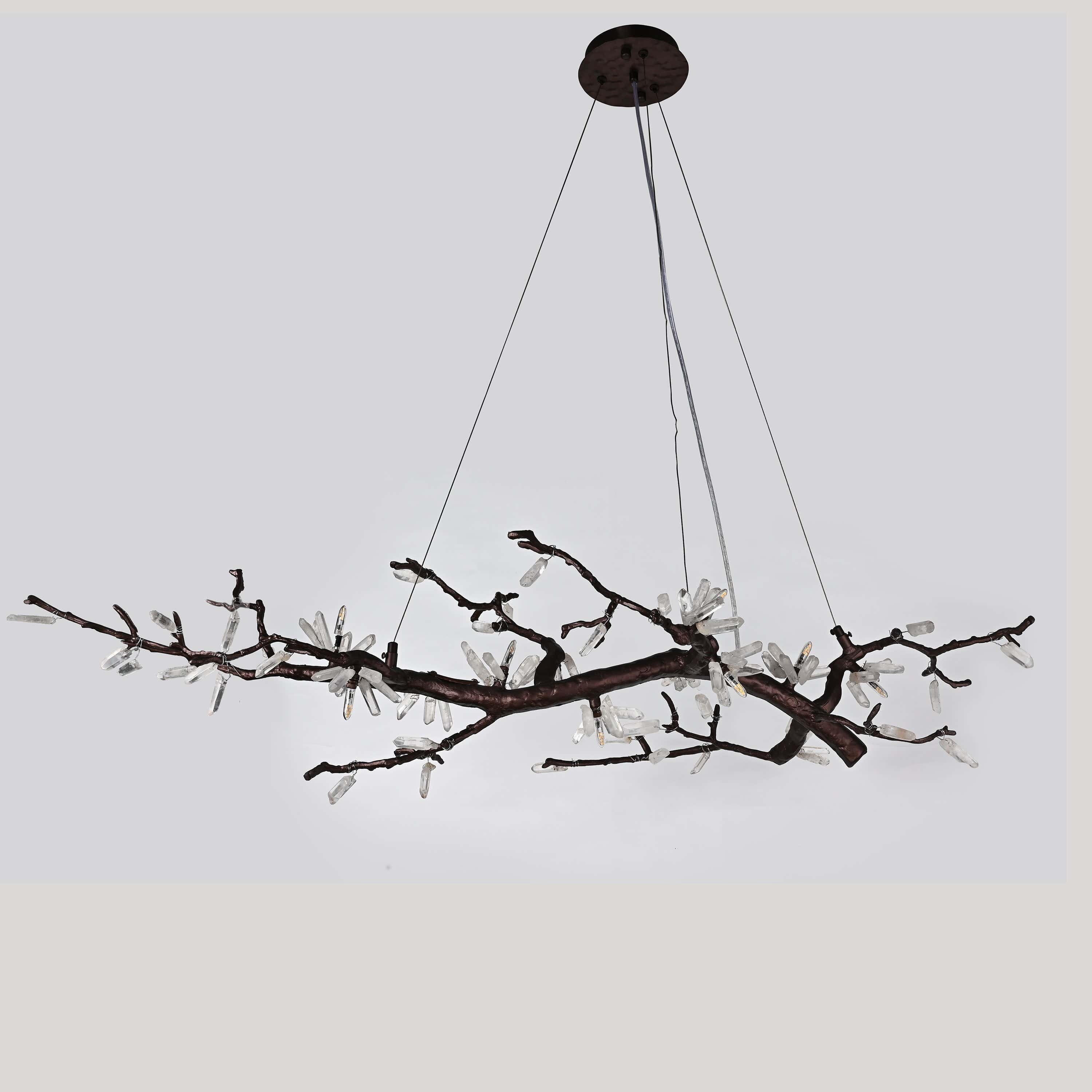 Selenite Crystal Blossom Branching Tree Chandelier