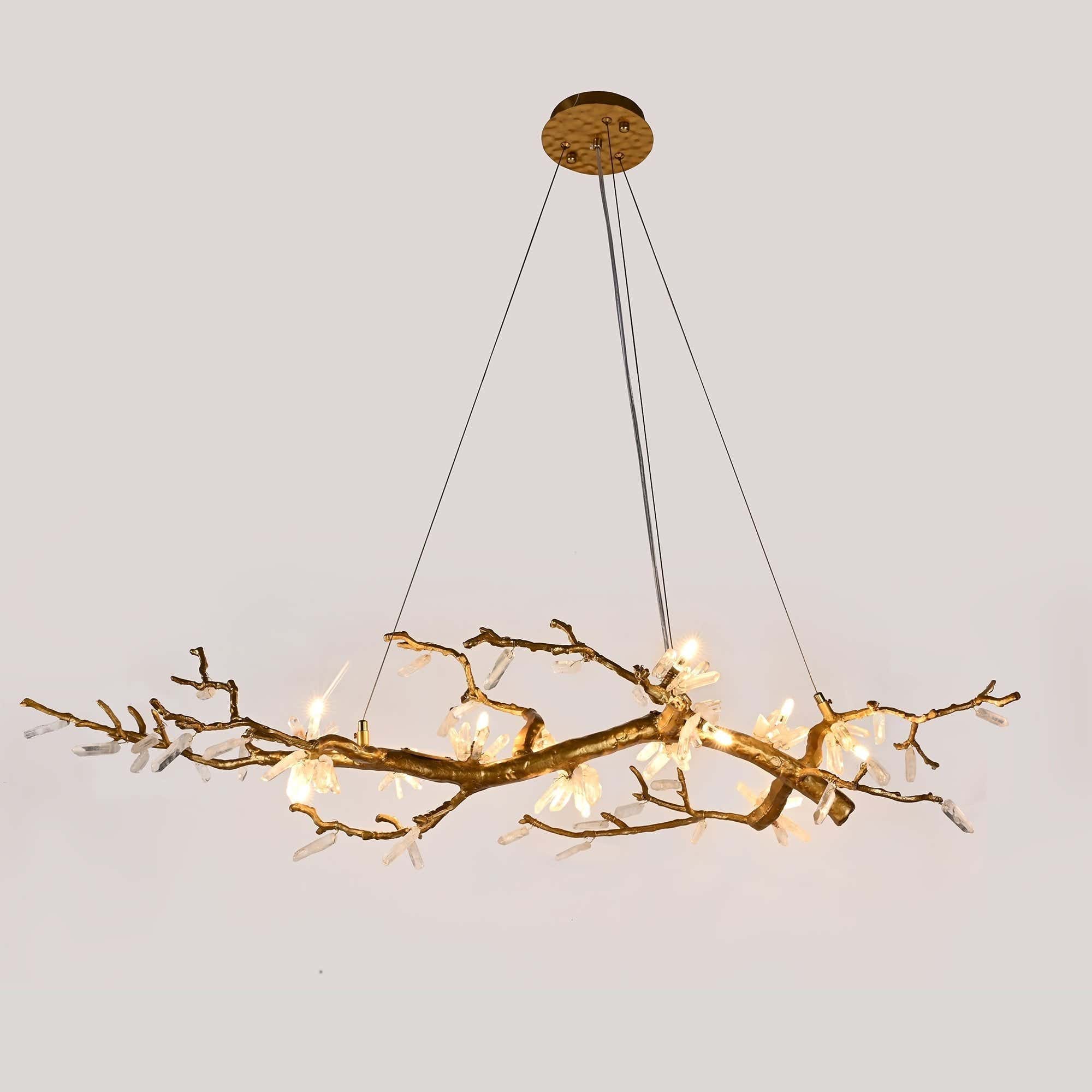 Selenite Crystal Blossom Branching Tree Chandelier