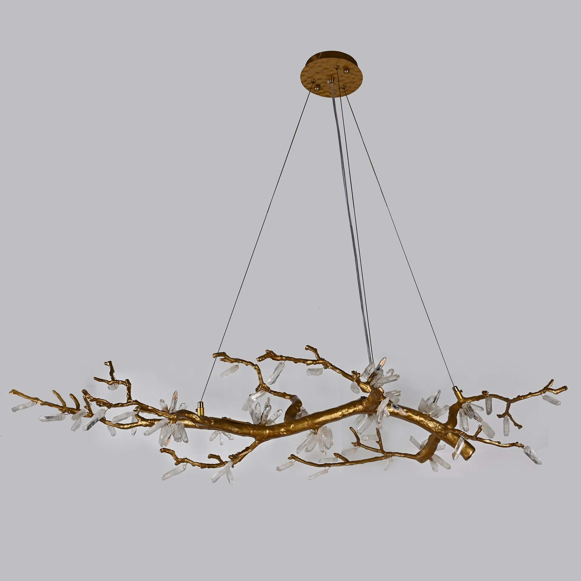 Selenite Crystal Blossom Branching Tree Chandelier