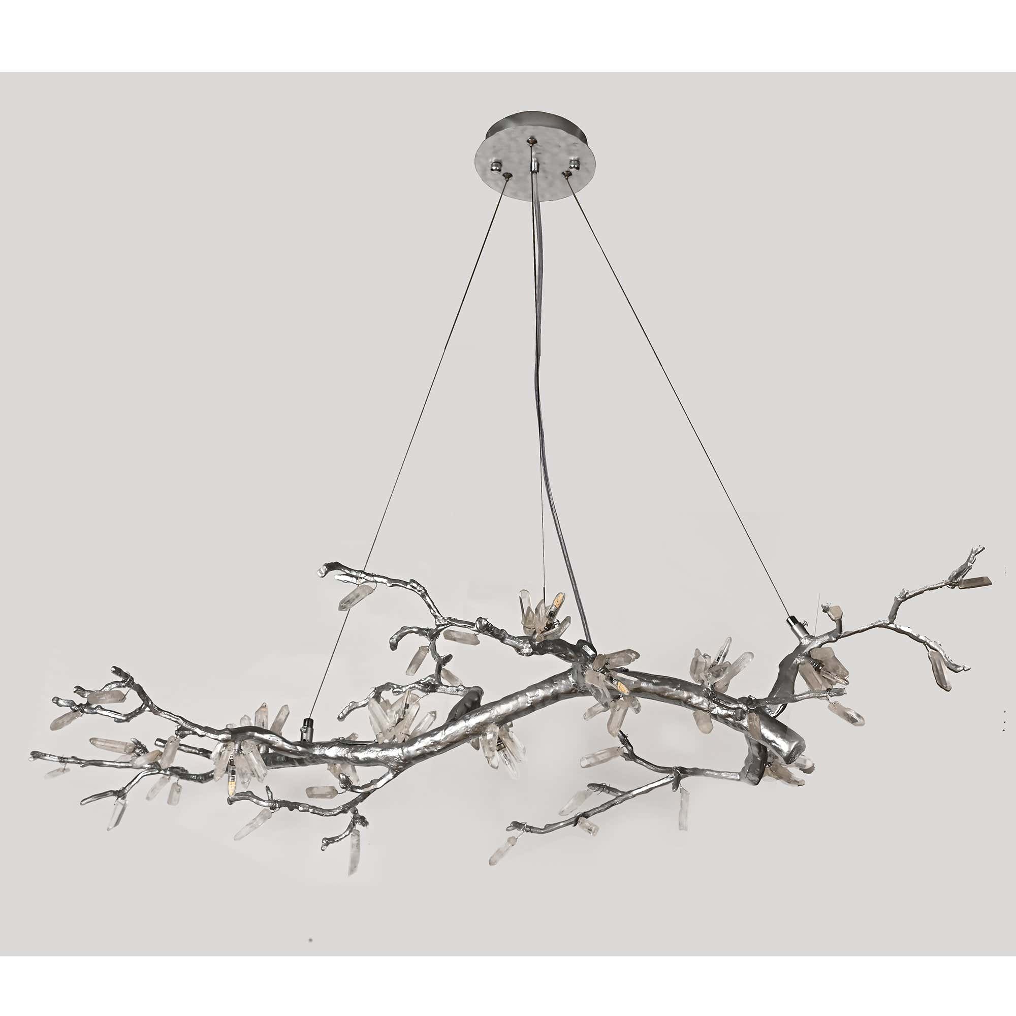 Selenite Crystal Blossom Branching Tree Chandelier