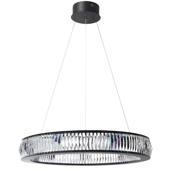 Vancouver L Modern Chandelier (Black Finish & Glass) 