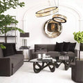 Vancouver S Modern Chandelier (Black Finish & Glass) 