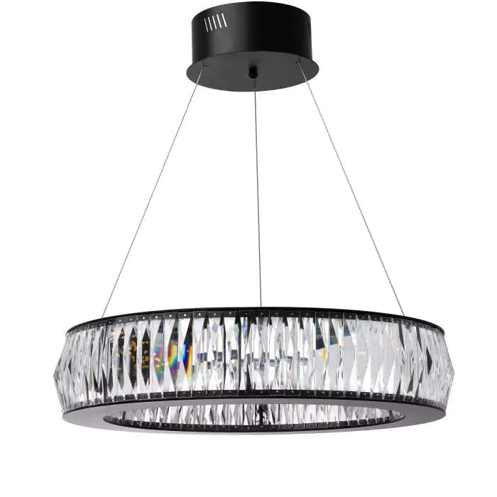 Vancouver S Modern Chandelier (Black Finish & Glass)