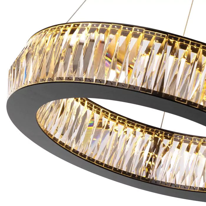 Vancouver S Modern Chandelier (Black Finish & Glass) 