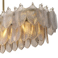 Verbier Rectangle Modern Brass Chandelier - (Light Brushed Brass Finish/Smoke Glass)