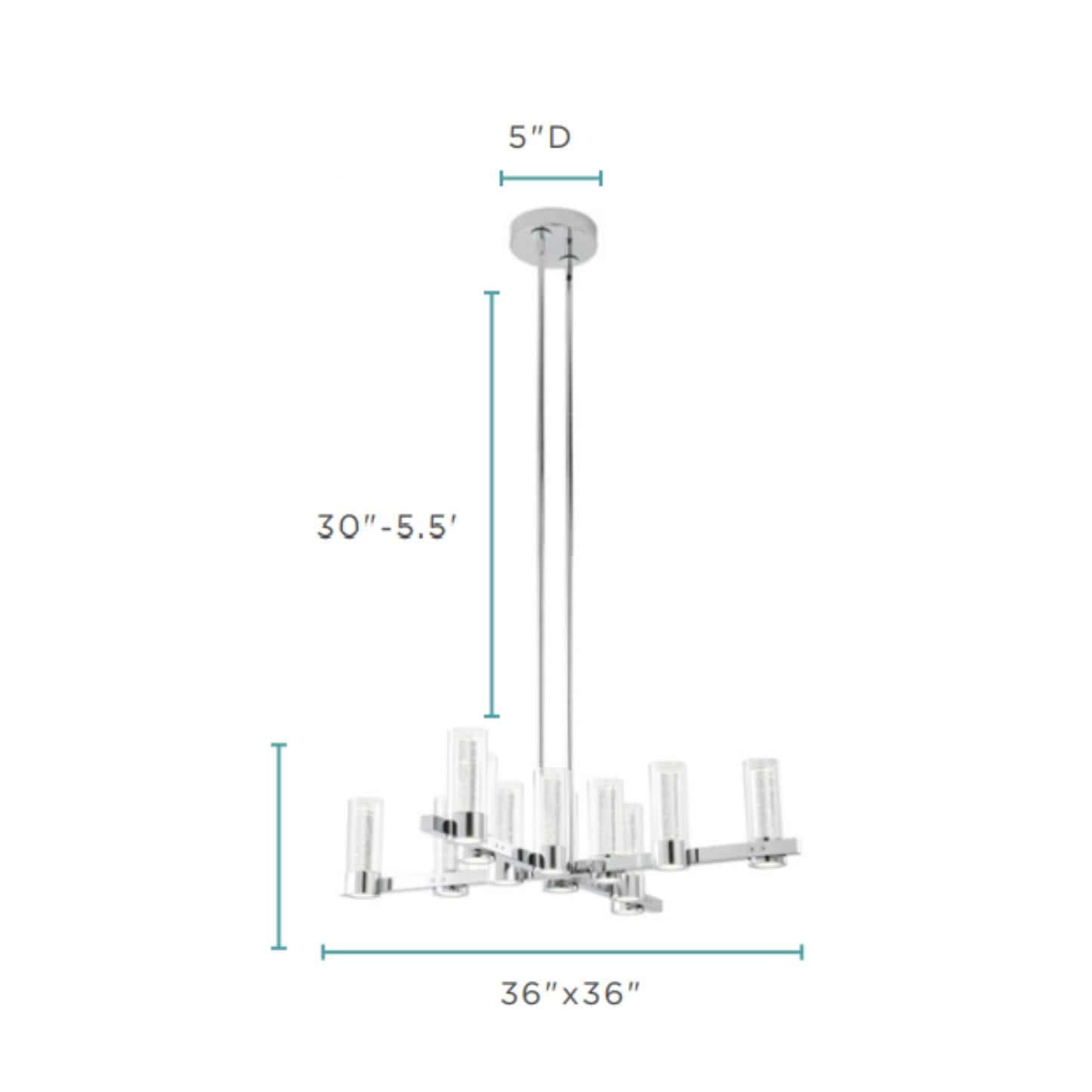 Victory 12 Light Chandelier //  Chrome